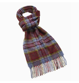 Merino Lambswool Tartan Scarf - Red/Blue Plaid *