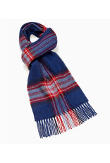 Merino Lambswool Middleham Scarf - Red/White/Blue Plaid *