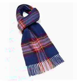 Merino Lambswool Middleham Scarf - Red/White/Blue Plaid *