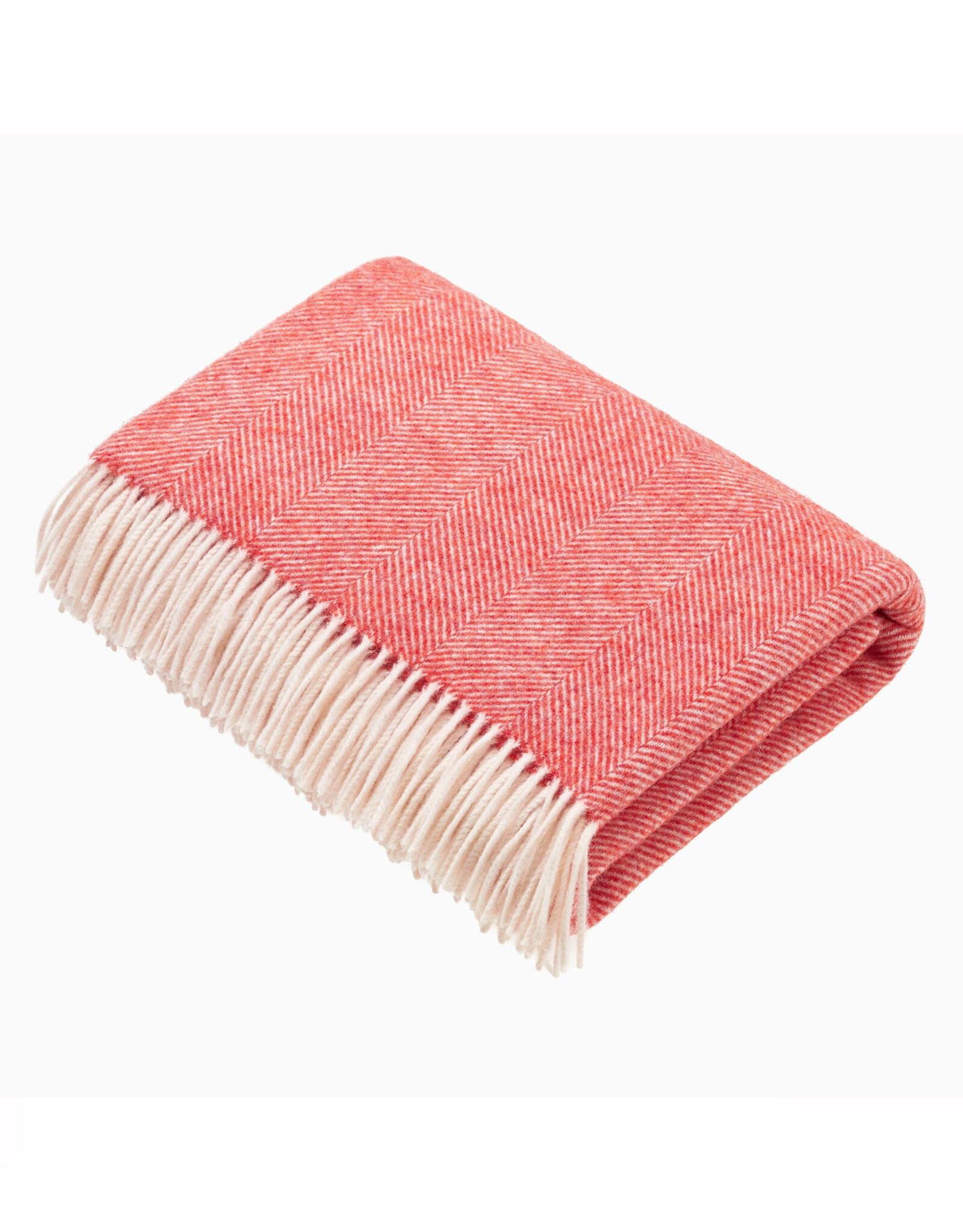 Shetland Wool Blanket - Herringbone Red