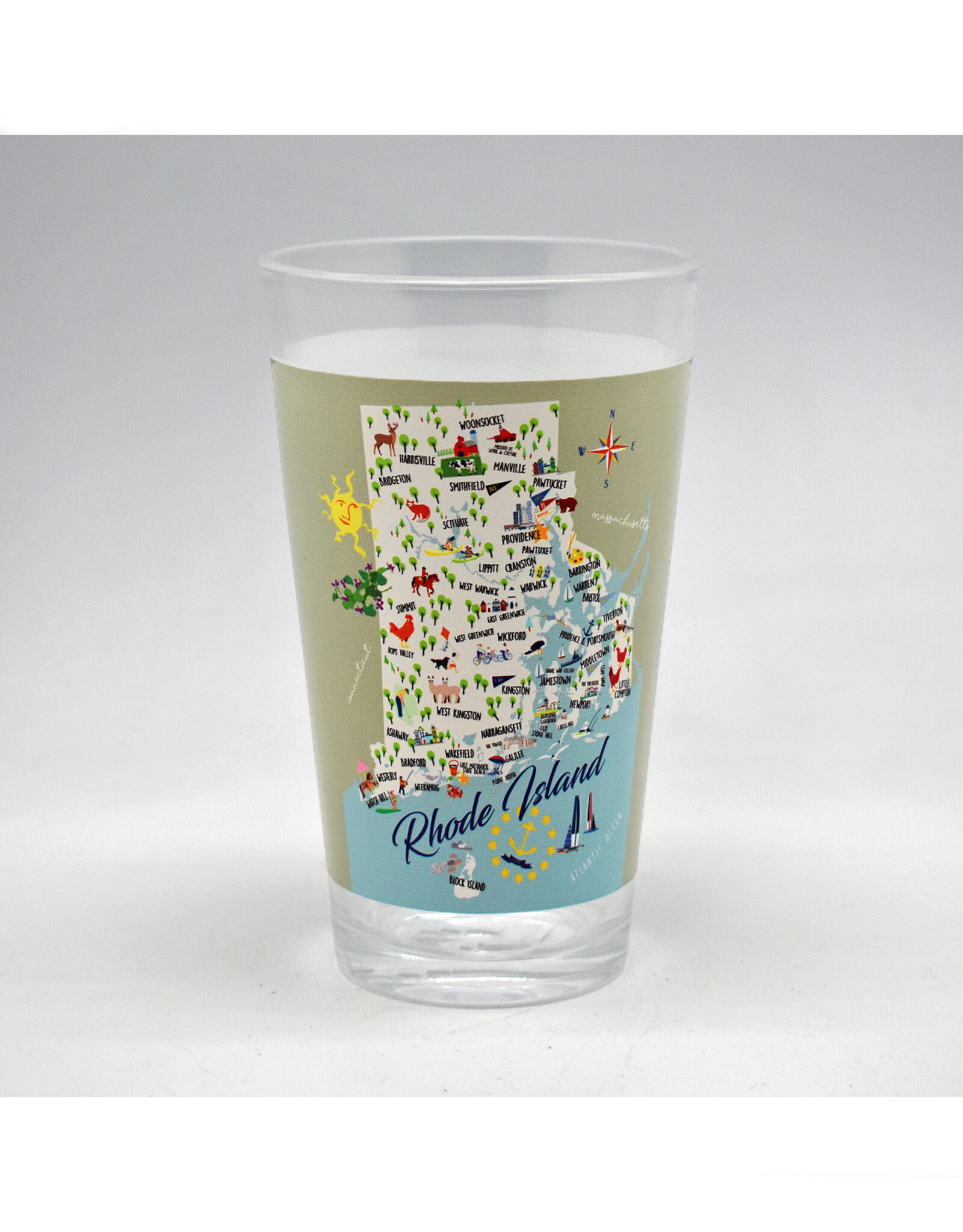 Rhode Island Map (Galleyware) Pint Glass