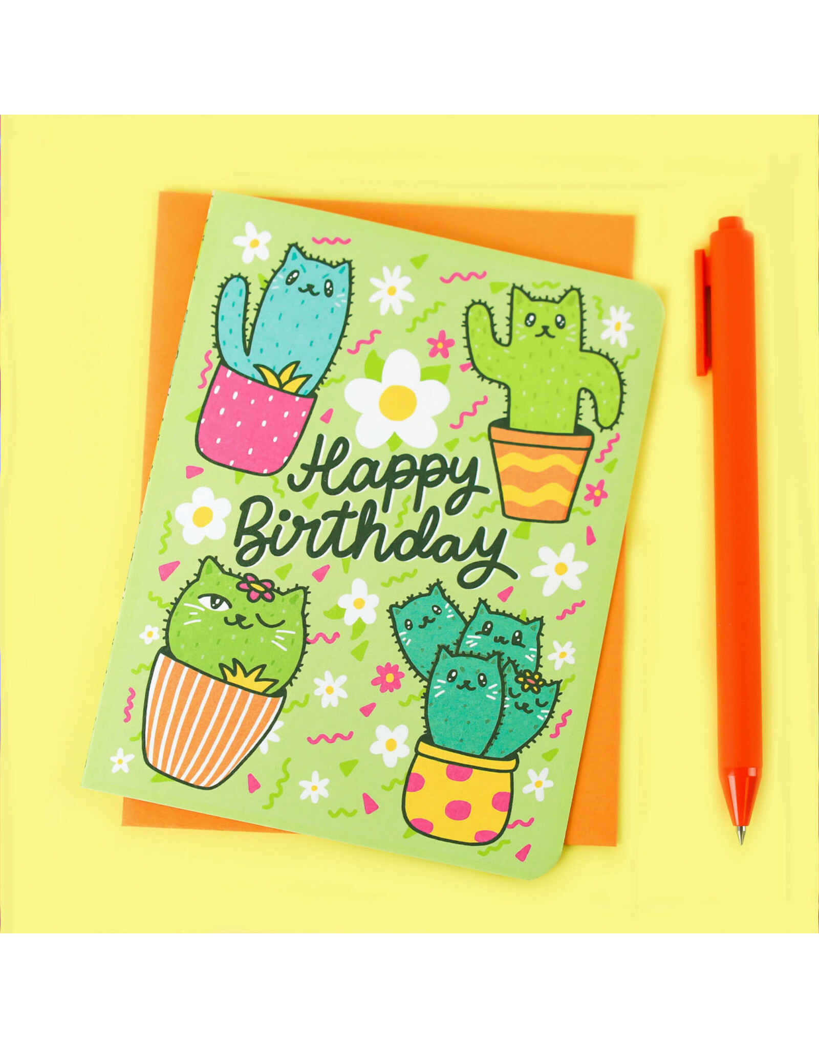 Cactus Cats Birthday Greeting Card