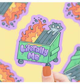 Dumpster Fire Literally Me Raccoon Sticker