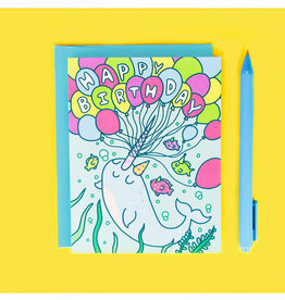 Have Awesome Birthday Narwhal Greeting Card
