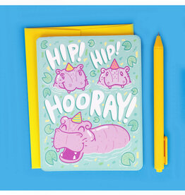 Hip Hip Hooray Hippo Greeting Card