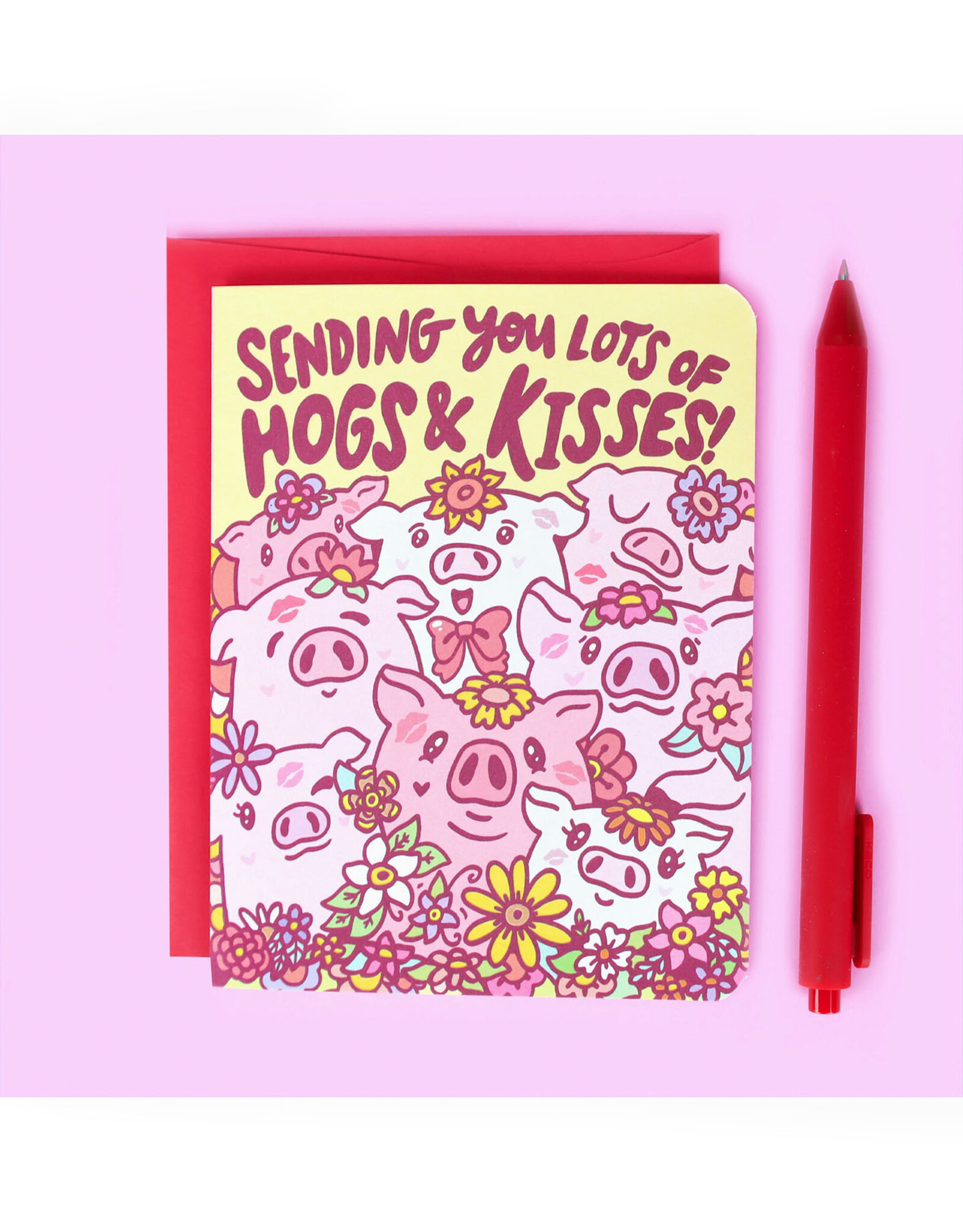 Hogs & Kisses Greeting Card