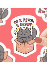 If I Fits I Sits Cat Box Sticker