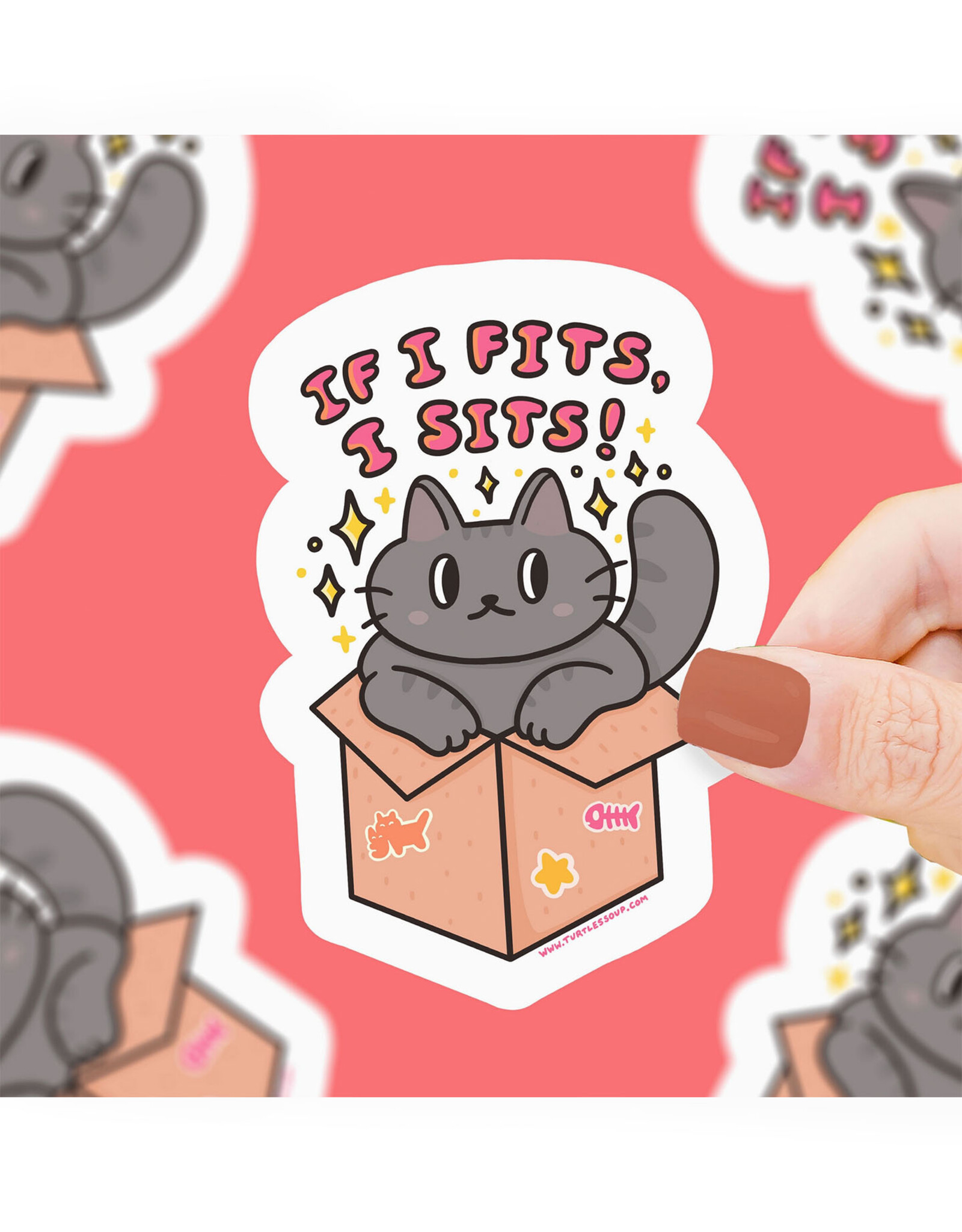 If I Fits I Sits Cat Box Sticker