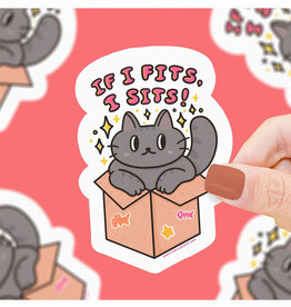 If I Fits I Sits Cat Box Sticker