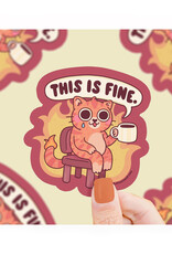 This is Fine Cat on Fire Sticker