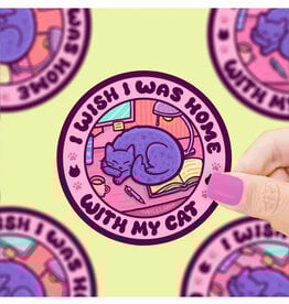 Wish I Was Home With My Cat Sticker