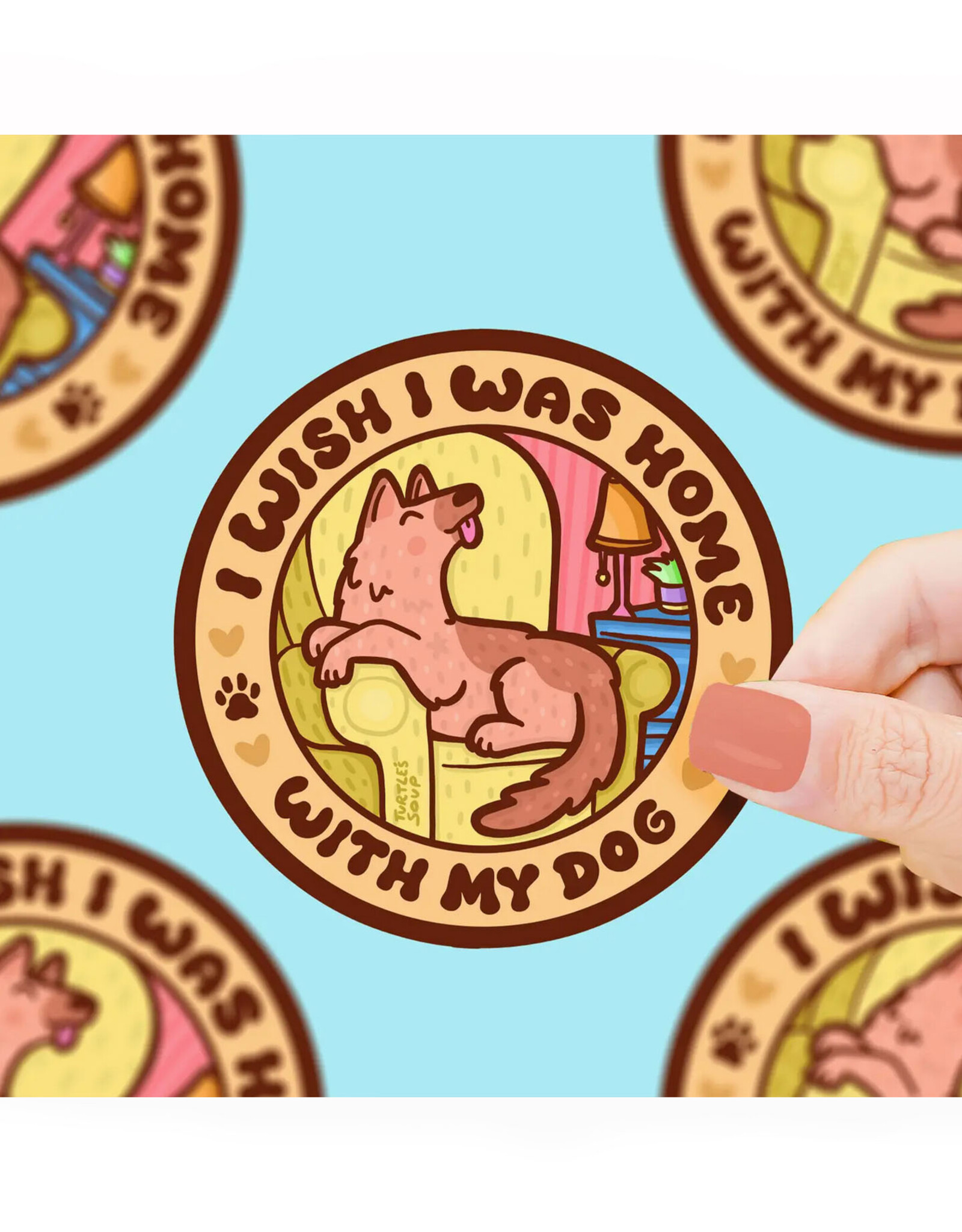 Wish I Was Home With My Dog Sticker