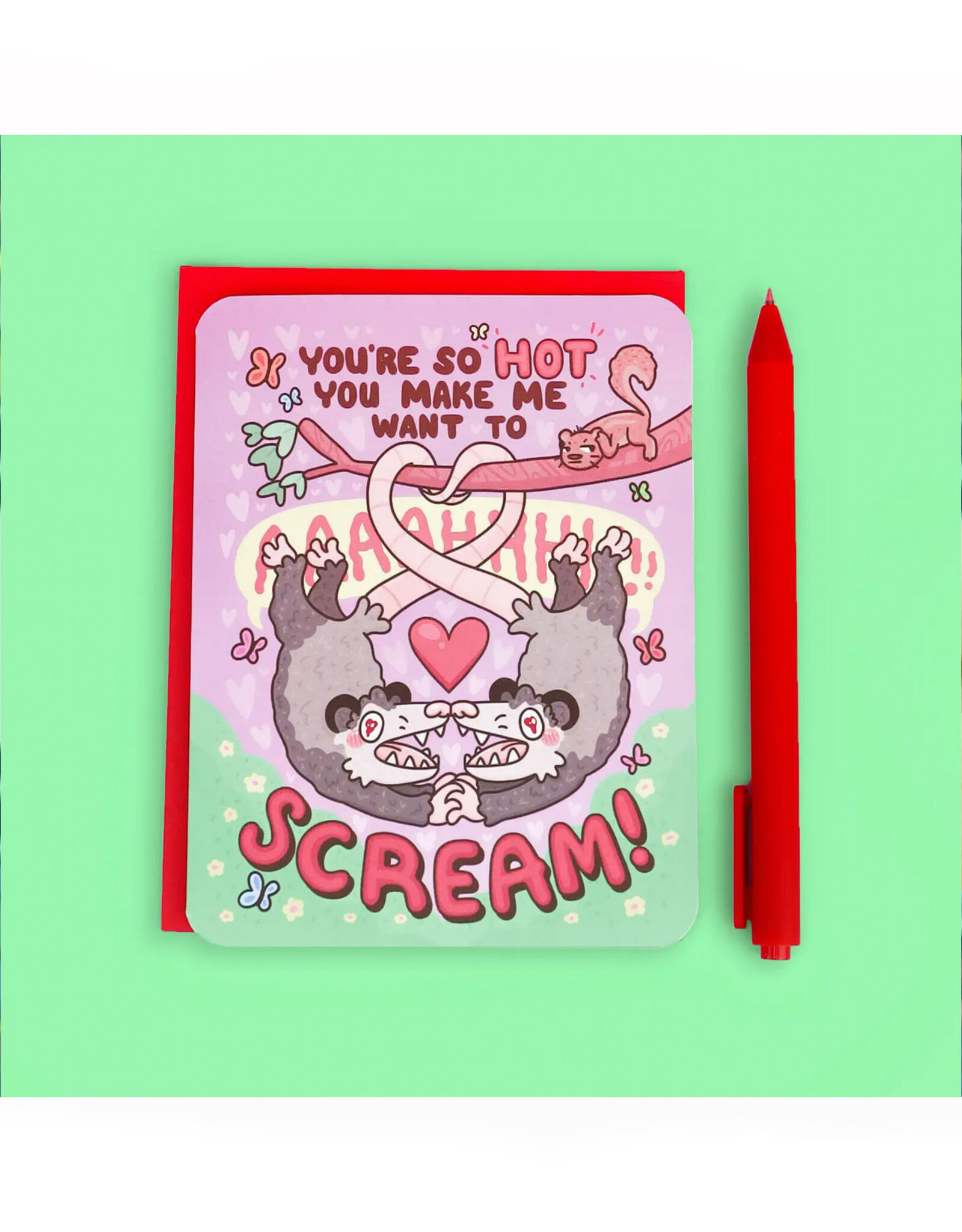 You're So Hot Opossum Scream Greeting Card