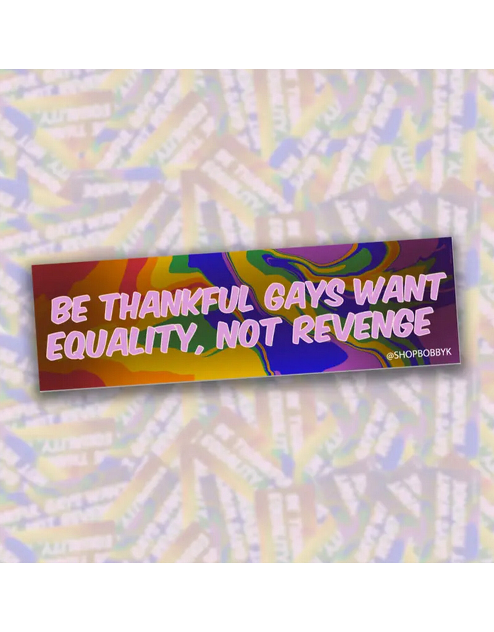 Gays Want Equality Not Revenge Bumper Sticker