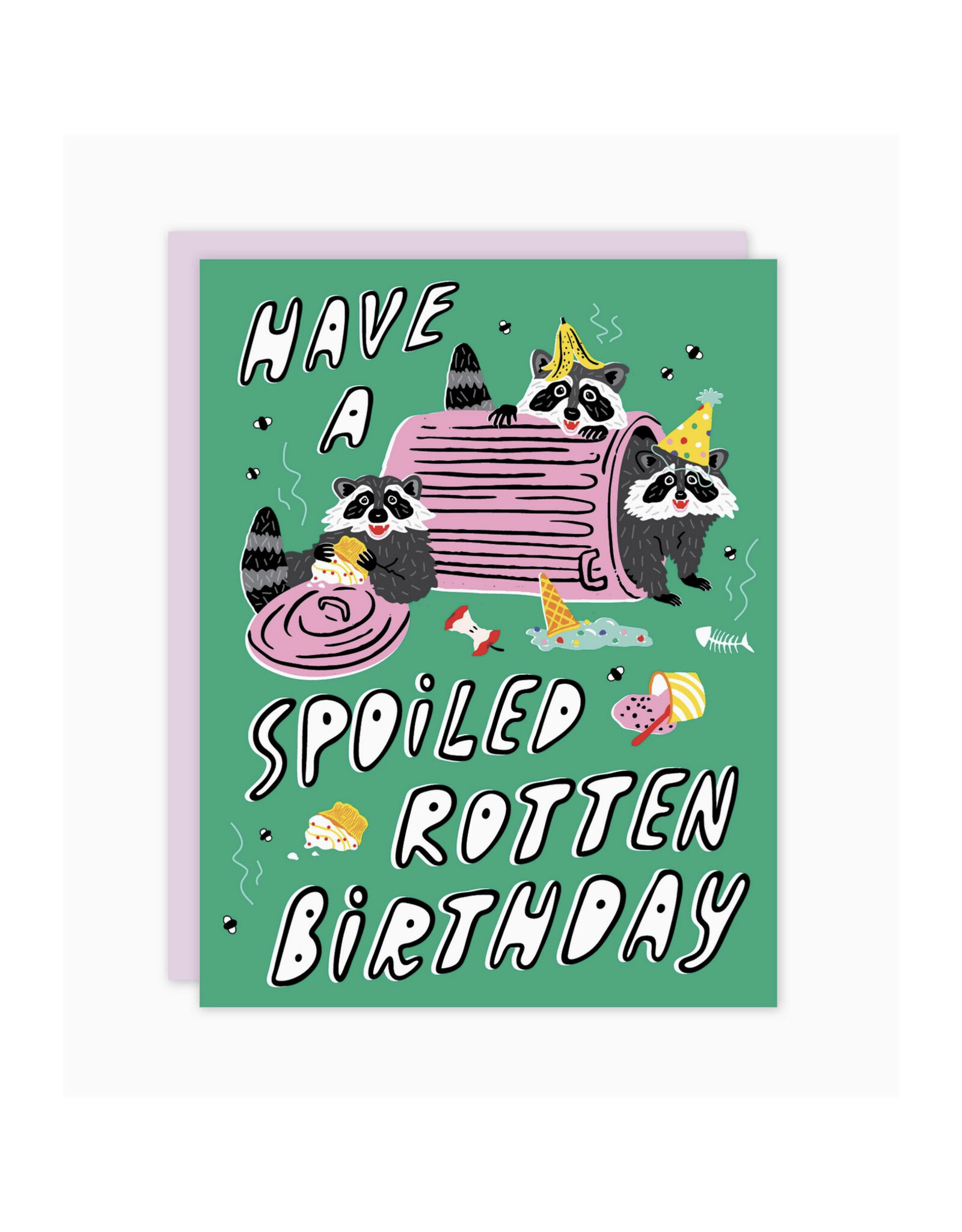 Spoiled Rotten Birthday Raccoons Greeting Card