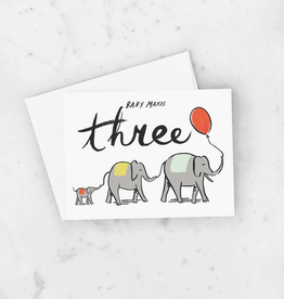 Baby Makes 3 Elephants Greeting Card