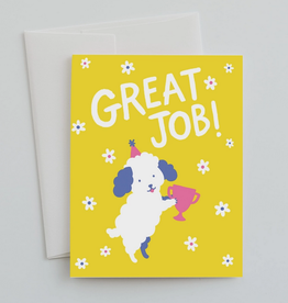 Great Job Fluffy White Dog Greeting Card