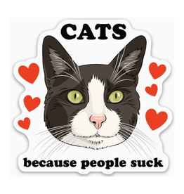 Cats Because People Suck Sticker