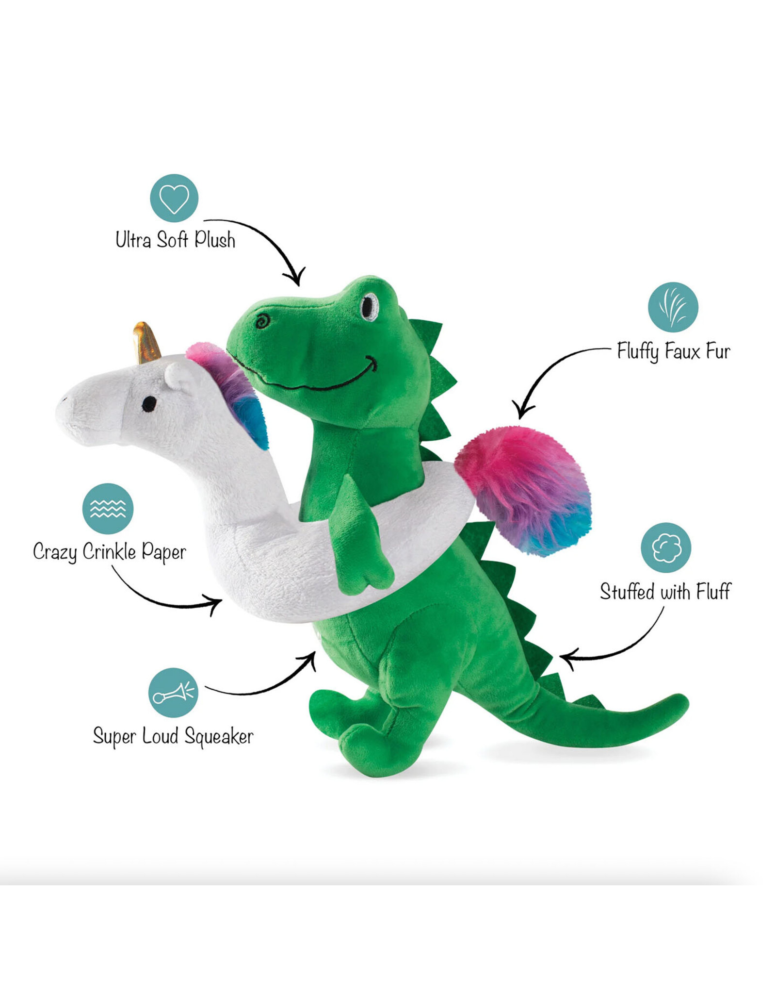 Summer T-Rex Plush Dog Toy