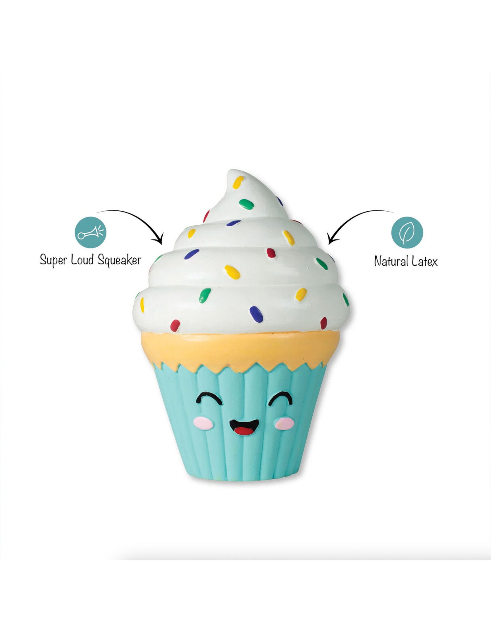 You Bake Me Happy Cupcake Latex Dog Toy