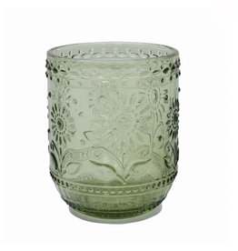 Green Embossed Drinking Glass