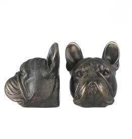 Bronze Dog Head Bookends - Set of 2