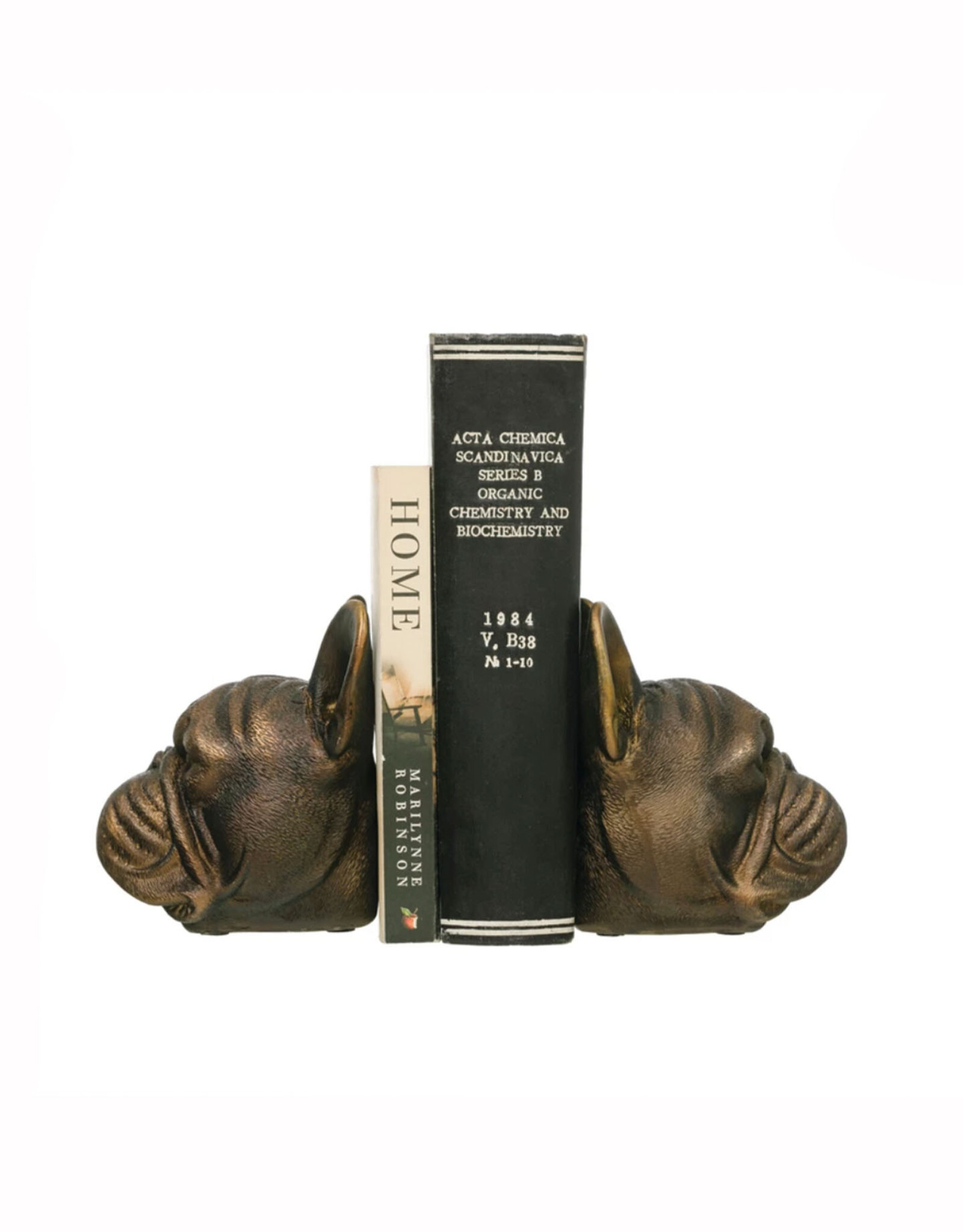 Bronze Dog Head Bookends - Set of 2