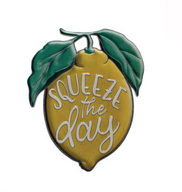 Squeeze the Day Metal Lemon Wall Hanging