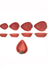 Hand-Painted Strawberry Shaped Measuring Cups - Set of 4