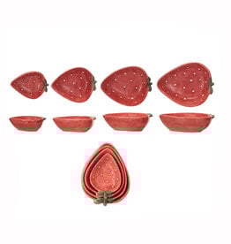 Hand-Painted Strawberry Shaped Measuring Cups - Set of 4