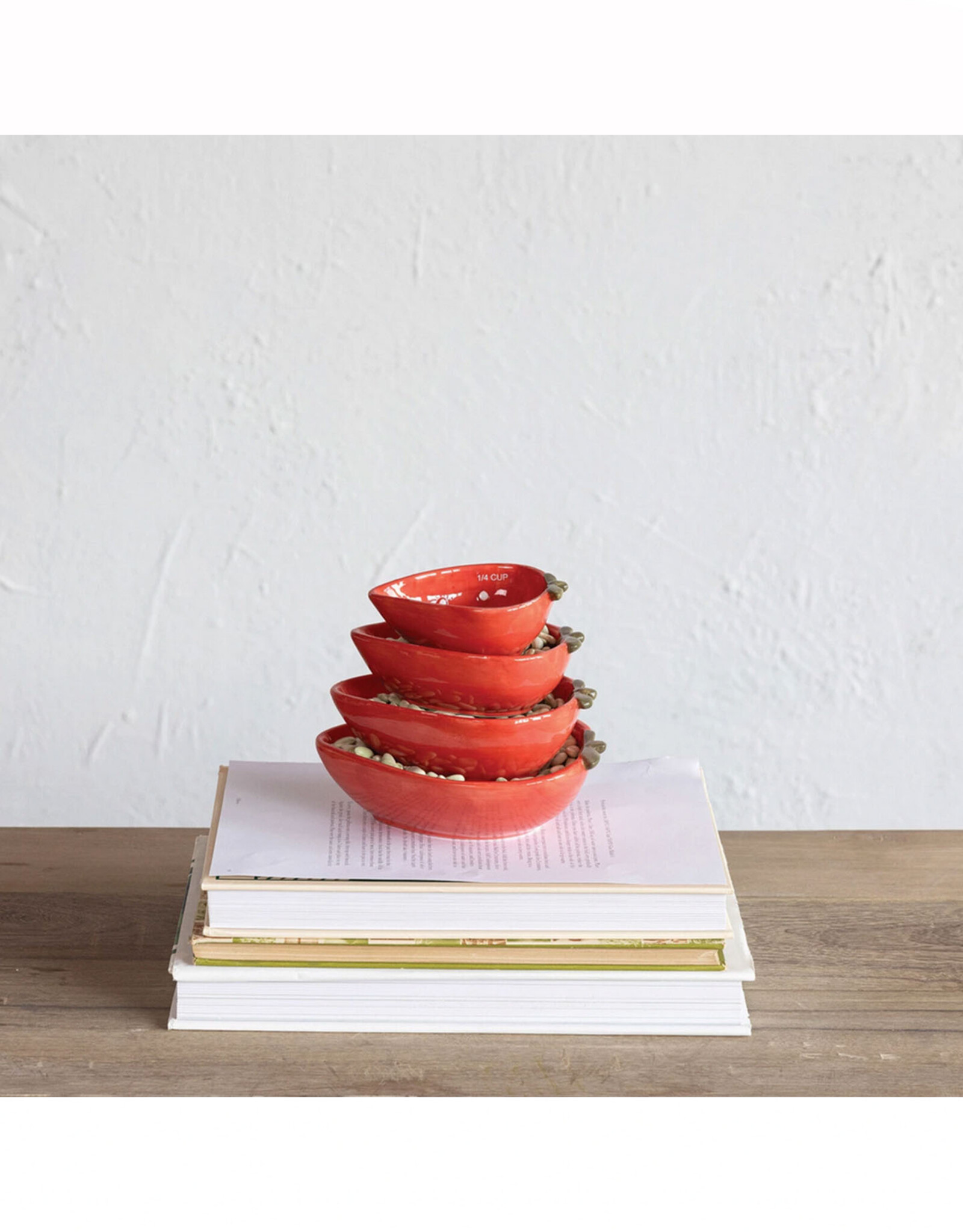 Hand-Painted Strawberry Shaped Measuring Cups - Set of 4