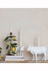Resin Cow Taper Holder - Antique White