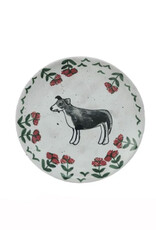 Hand-Painted Stoneware Animal Plate
