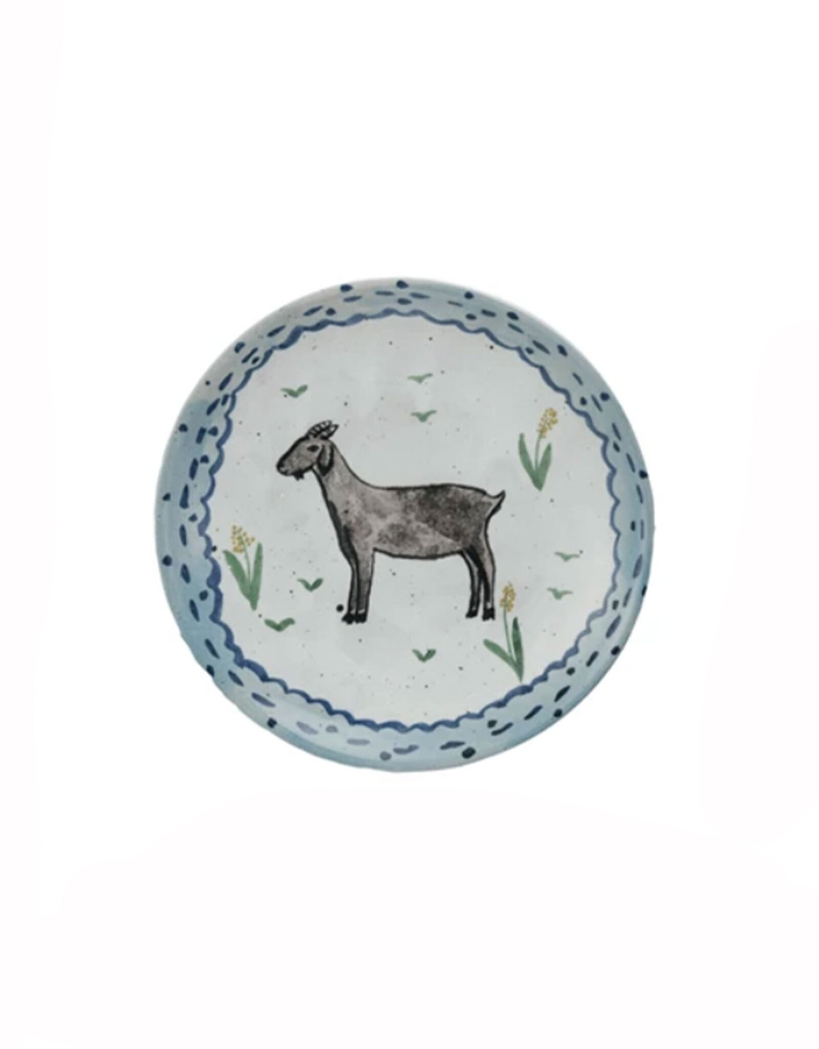 Hand-Painted Stoneware Animal Plate