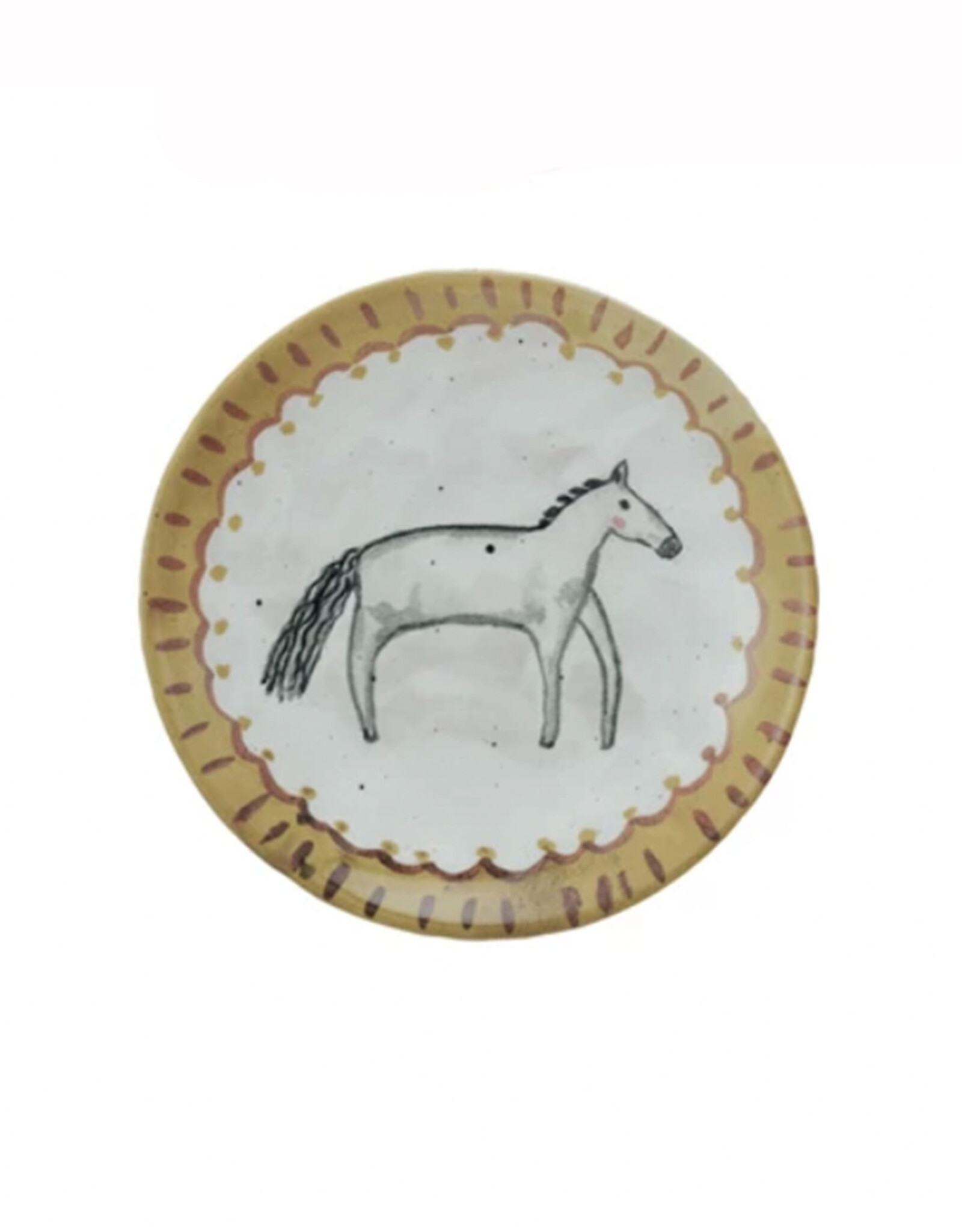 Hand-Painted Stoneware Animal Plate