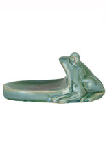 Green Stoneware Frog Soap Dish