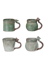 14 oz Stoneware Mug w/ Mushroom Handle (Assorted)
