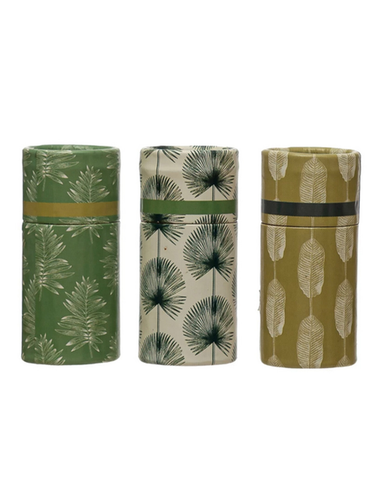 Safety Matches in Tube Matchbox with Leaves Print (Assorted)