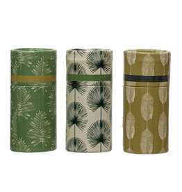 Safety Matches in Tube Matchbox with Leaves Print (Assorted)