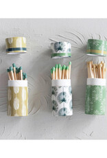 Safety Matches in Tube Matchbox with Leaves Print (Assorted)