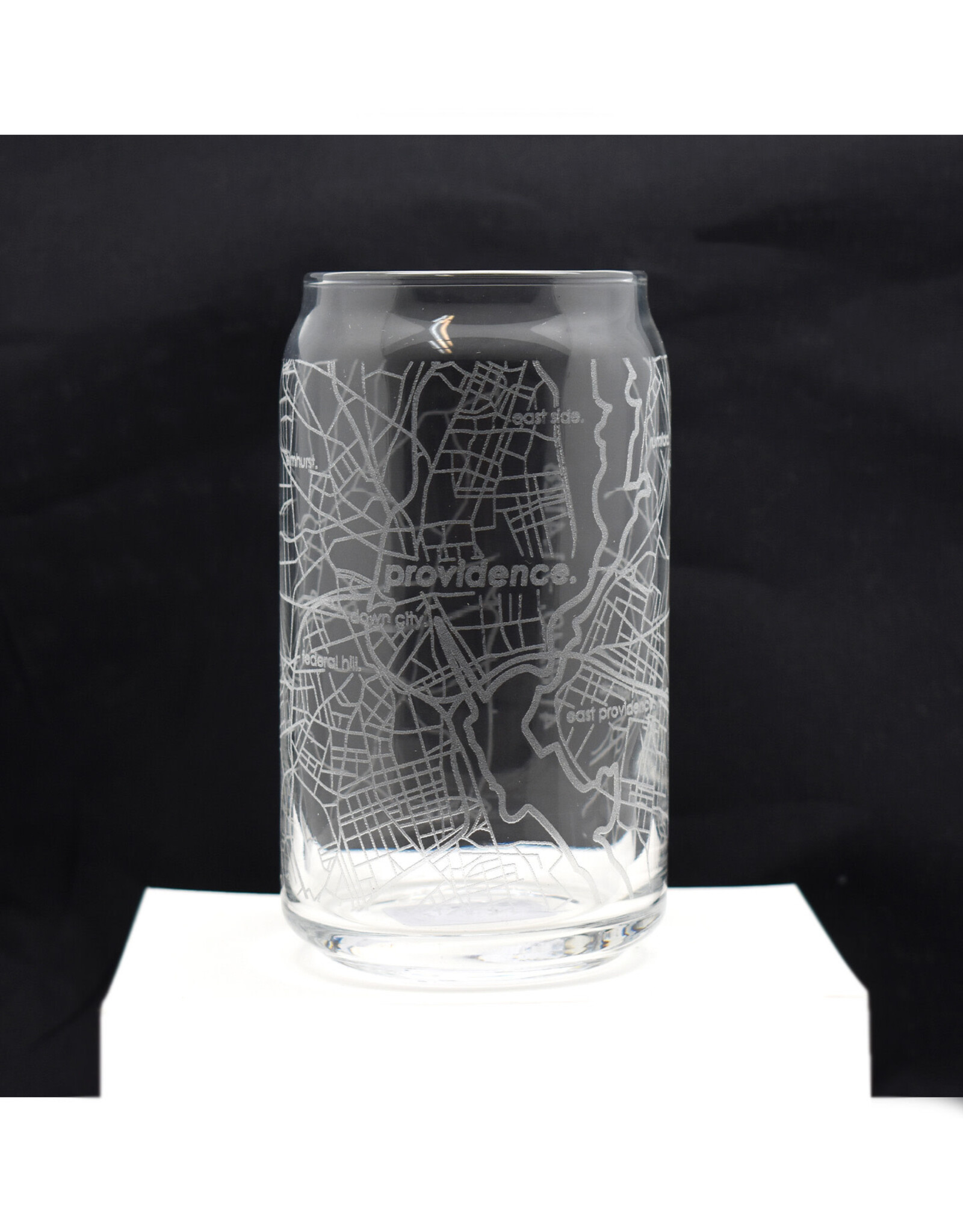 Providence RI Map 16 oz. Can Glass