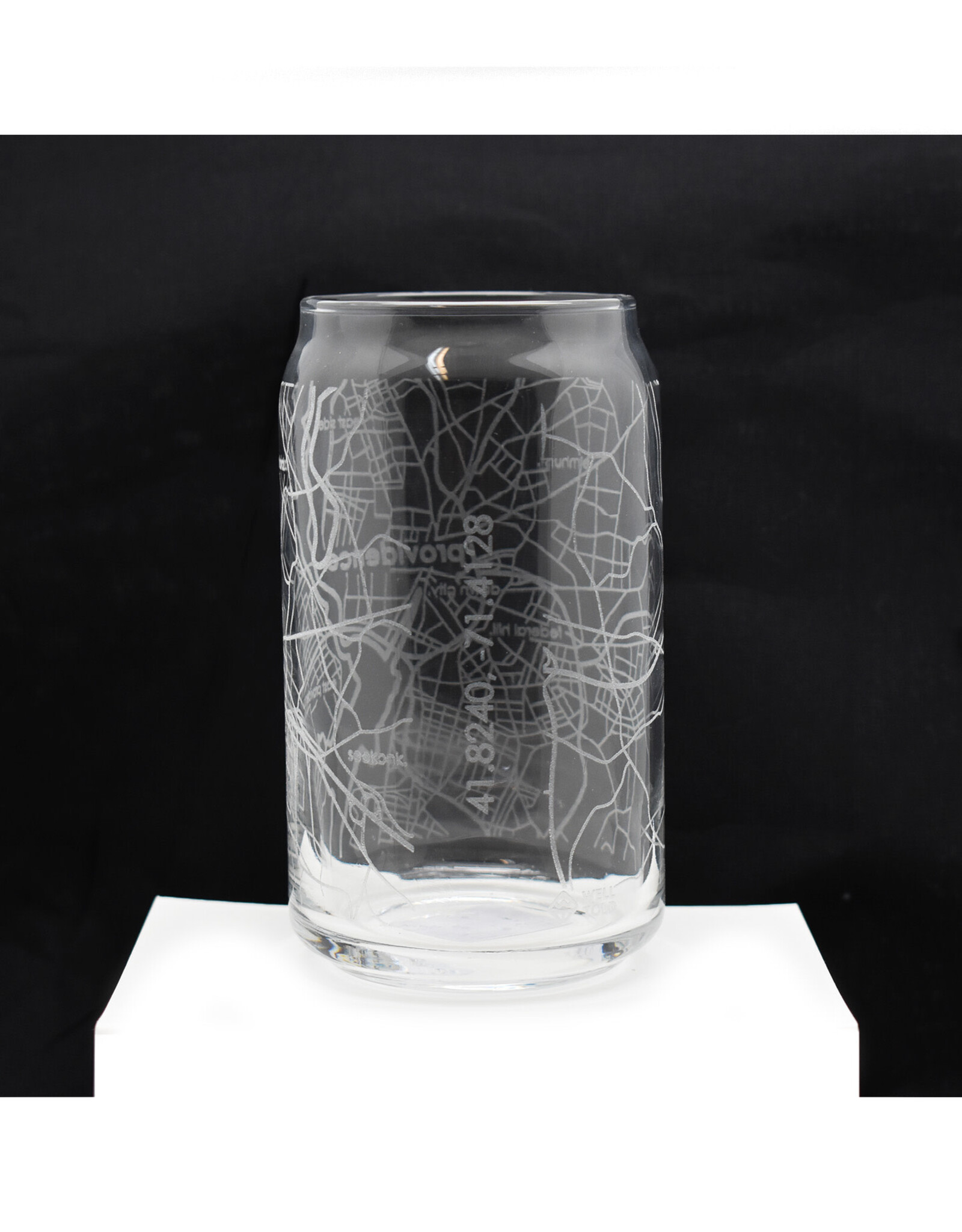 Providence RI Map 16 oz. Can Glass