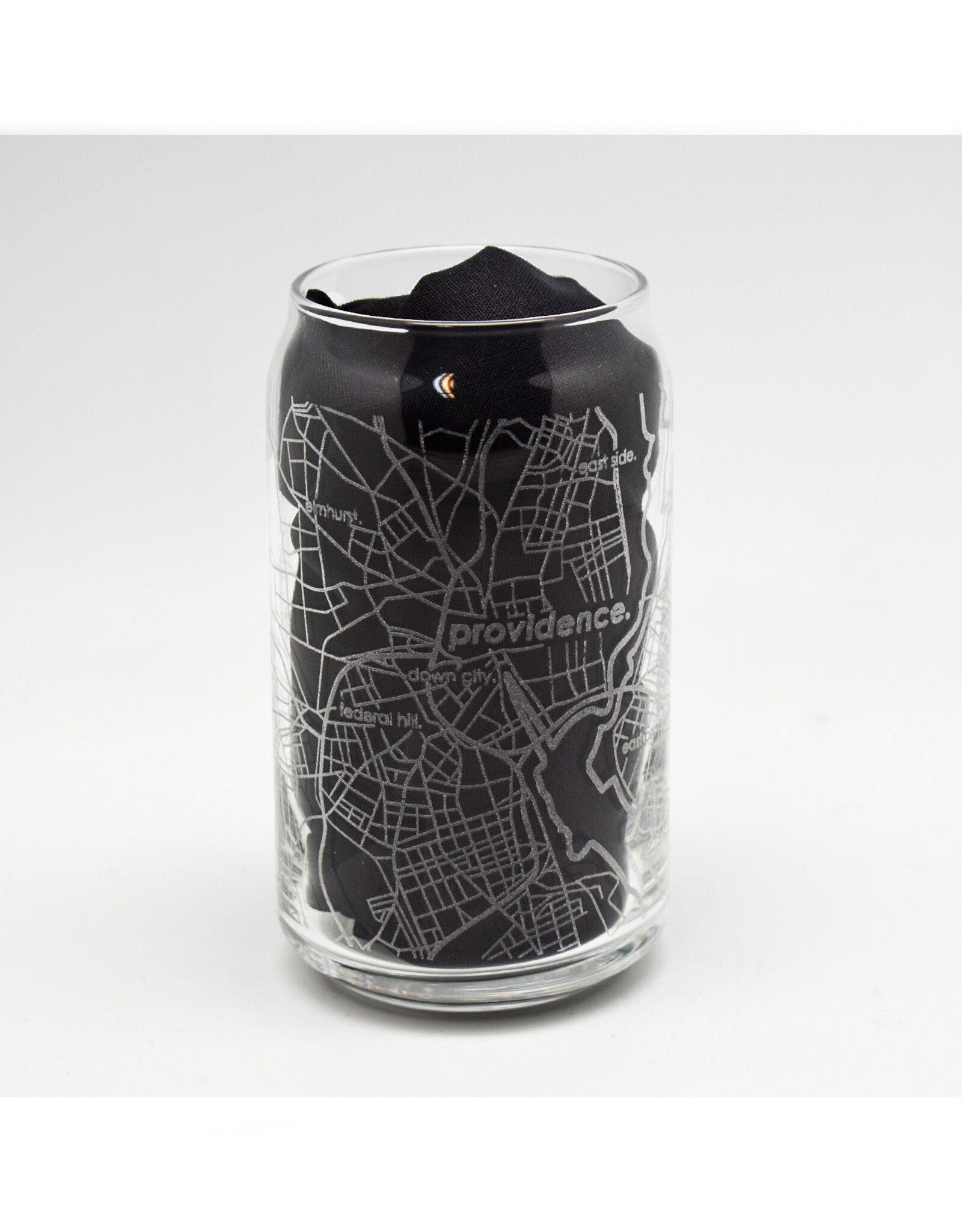 Providence RI Map 16 oz. Can Glass