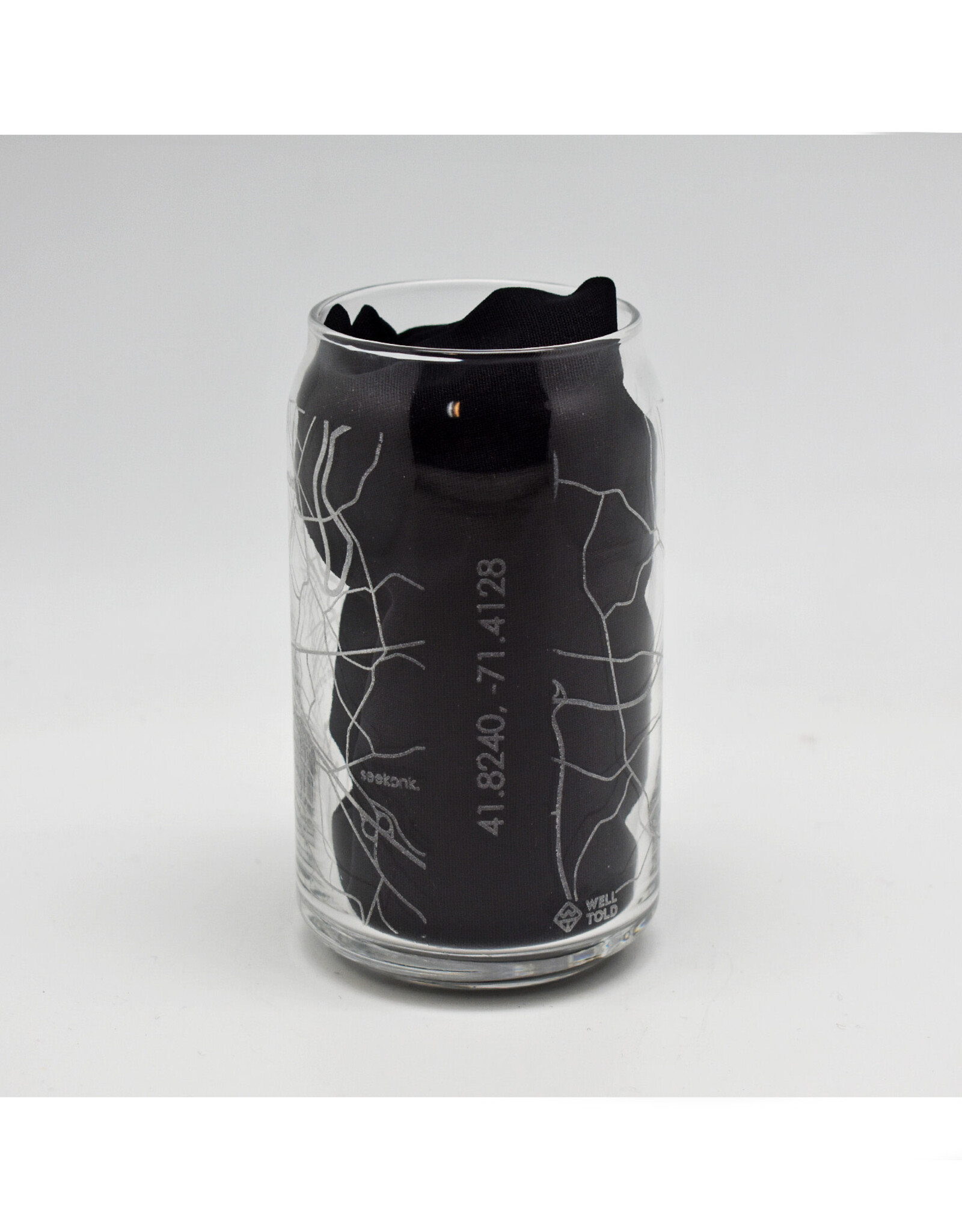 Providence RI Map 16 oz. Can Glass