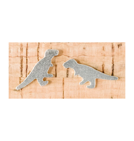 T-Rex Silver Post Stud Earrings - Children's