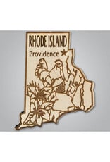 Laser Cut Wood Rhode Island Magnet