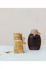 Stoneware Honey Bear Jar with Honey Dipper