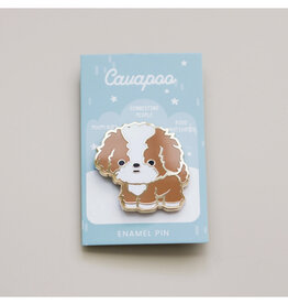 Cavapoo (Red/White) Enamel Pin