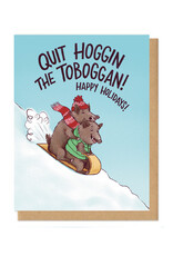Hoggin the Toboggan Holiday Greeting Card Hoggin the Toboggan Holiday Greeting Card