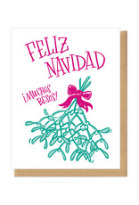 Feliz Navidad Mistletoe Greeting Card